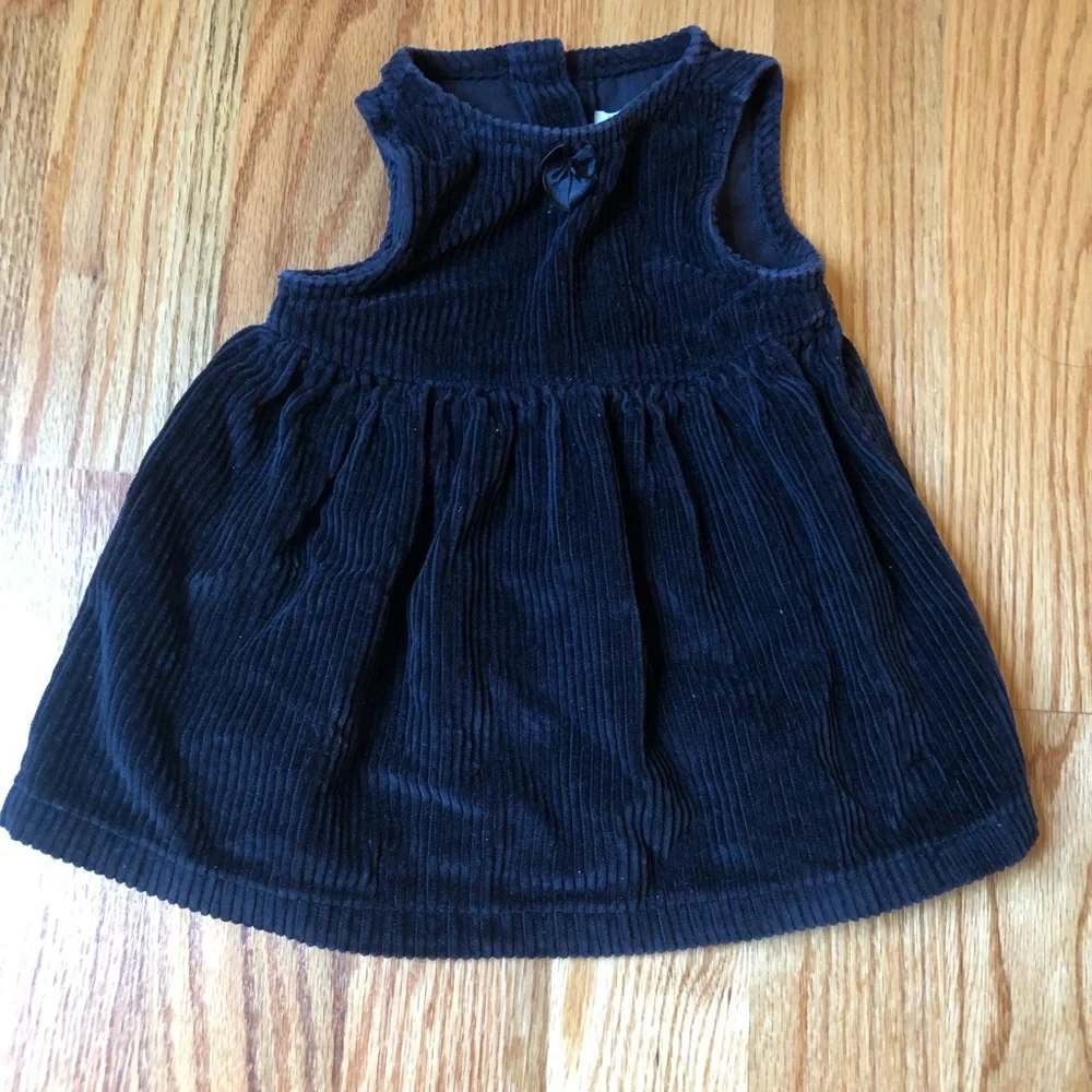 Gymboree vintage black velour corduroy dress size 6-12 months